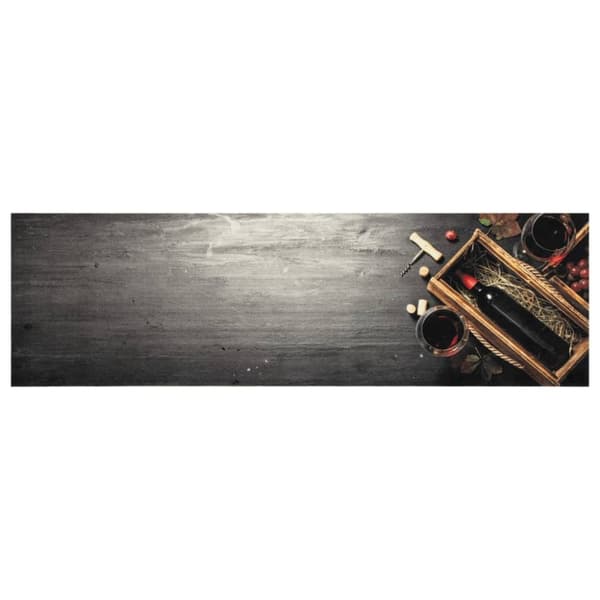 vidaXL Kjøkkenteppe vaskbar Wine Bottle 45x150 cm fløyel