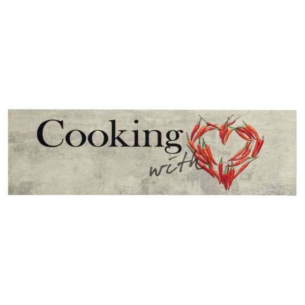 vidaXL Köksmatta maskintvättbar cooking peppar 45x150 cm sammet