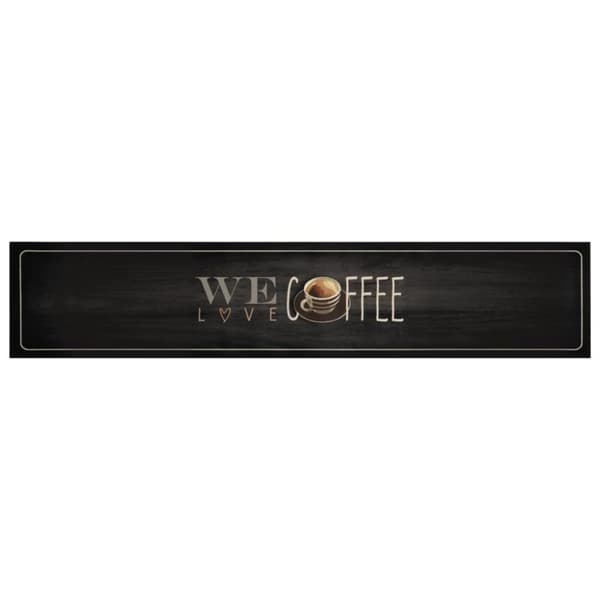 vidaXL Kjøkkenteppe vaskbar Coffee tekst 60x300 cm fløyel