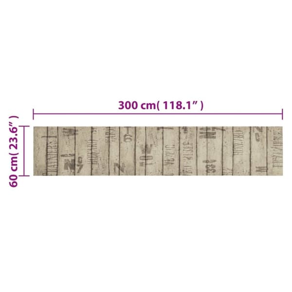 vidaXL Kjøkkenteppe vaskbar Fence 60x300 cm fløyel
