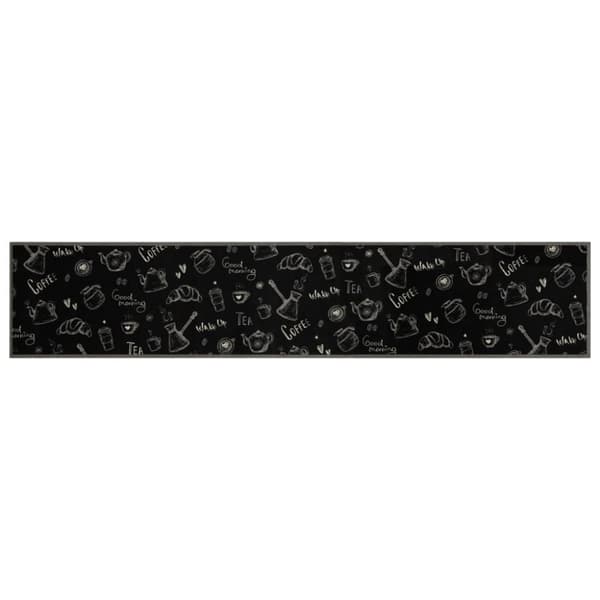 vidaXL Köksmatta maskintvättbar morgon svart 60x300 cm sammet