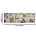 Miniatyrbilde 5 av 5: vidaXL Kjøkkenteppe vaskbar Coffee grå 60x180 cm fløyel