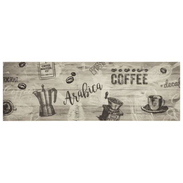 vidaXL Kjøkkenteppe vaskbar Coffee grå 60x180 cm fløyel
