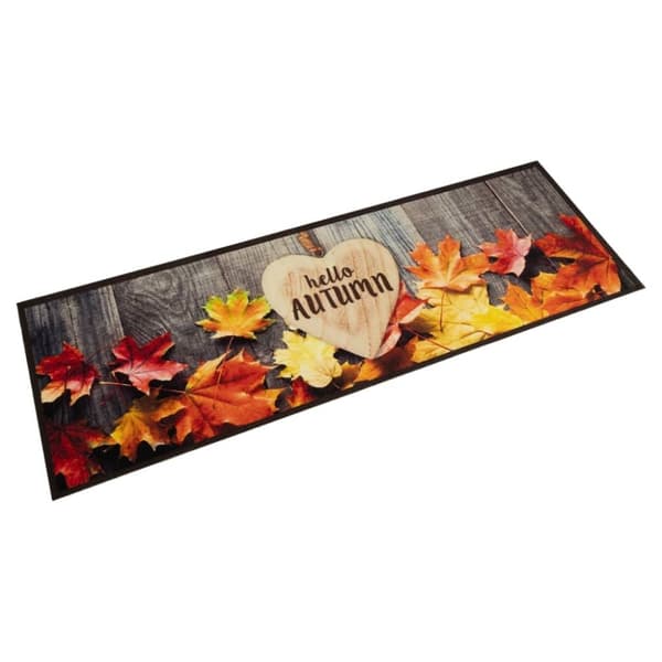 vidaXL køkkentæppe 60x180 cm efterårsdesign vaskbart velour
