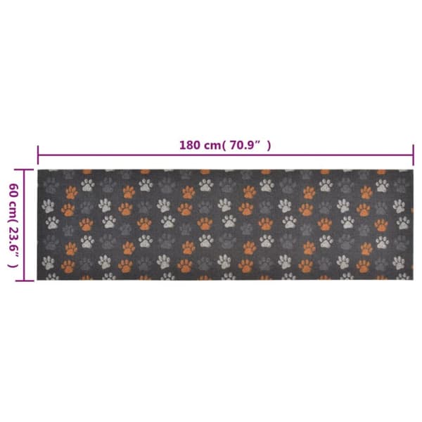 Köksmatta maskintvättbar tassar 60x180 cm sammet