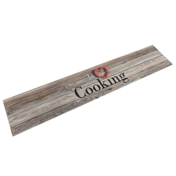 køkkentæppe 60x300 cm Cooking-design vaskbart velour grå