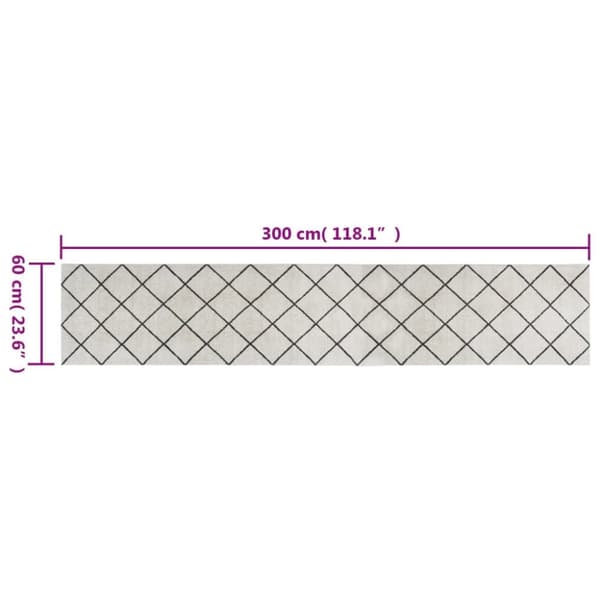 Köksmatta maskintvättbar kvadratrutig 60x300 cm sammet