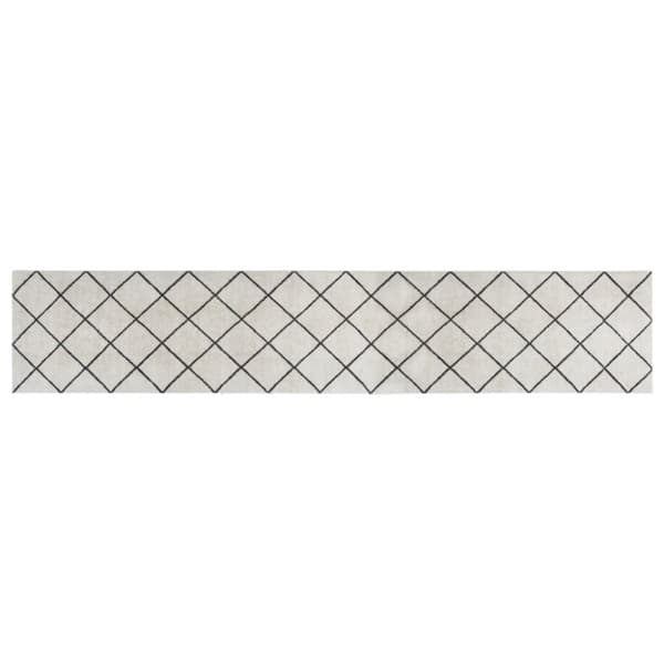 Köksmatta maskintvättbar kvadratrutig 60x300 cm sammet