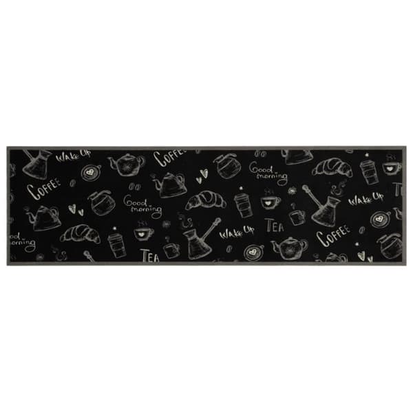 køkkentæppe 45x150 cm morgen-design vaskbart velour sort