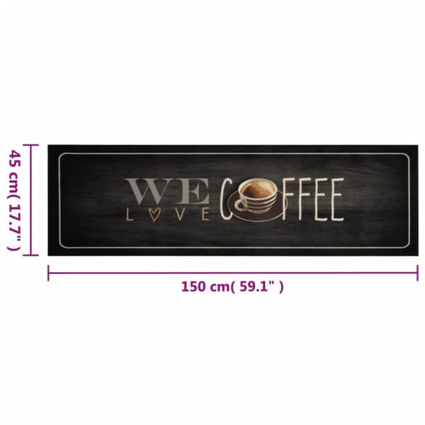 køkkentæppe 45x150 cm kaffedesign vaskbart velour