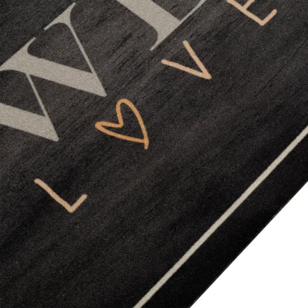 Köksmatta maskintvättbar text kaffe 60x300 cm sammet