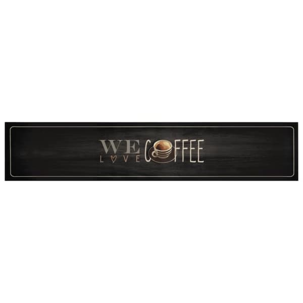 Köksmatta maskintvättbar text kaffe 60x300 cm sammet