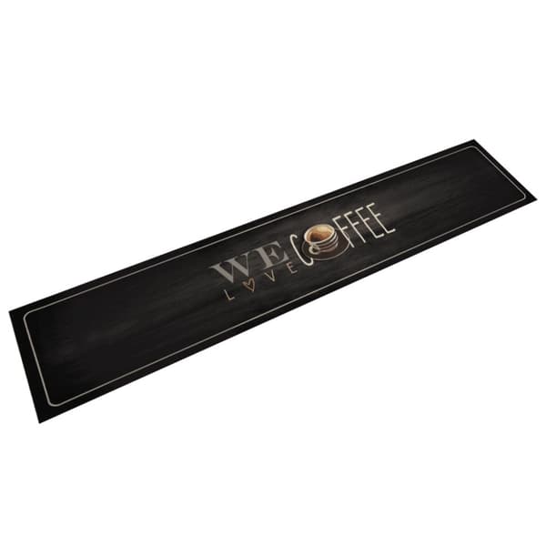 Köksmatta maskintvättbar text kaffe 60x300 cm sammet