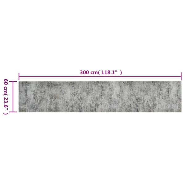 køkkentæppe 60x300 cm betondesign vaskbart velour