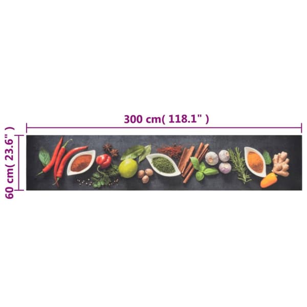 Köksmatta maskintvättbar kryddor 60x300 cm sammet