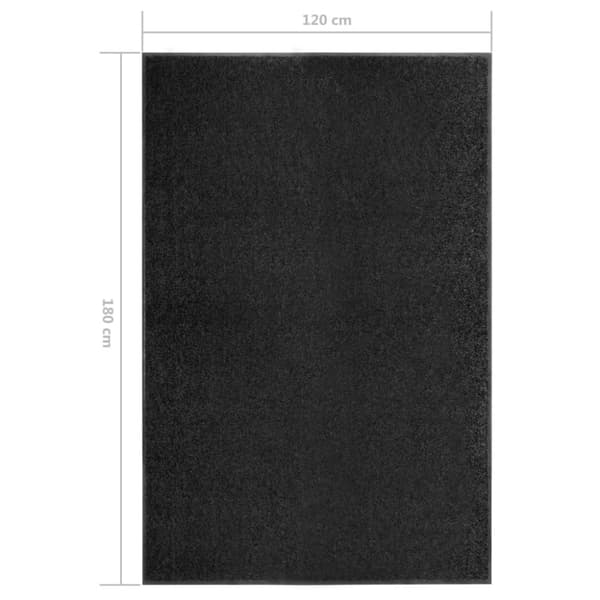 vidaXL vaskbar dørmåtte 120x180 cm sort - Dørmåtter