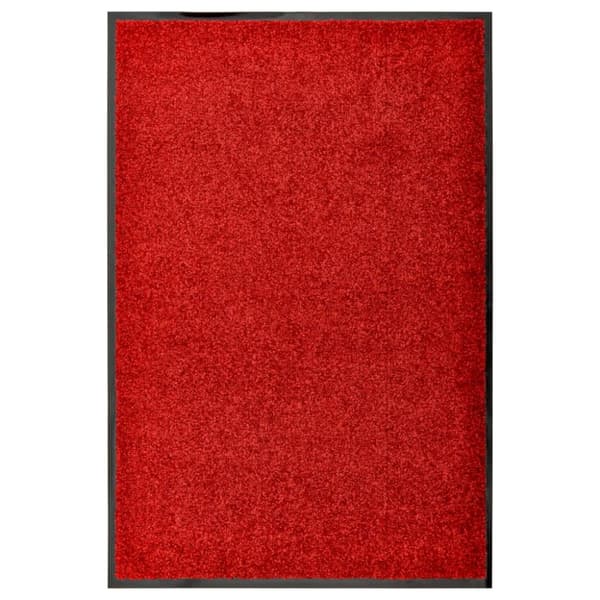 vidaXL Dörrmatta tvättbar röd 60x90 cm -  Dörrmattor