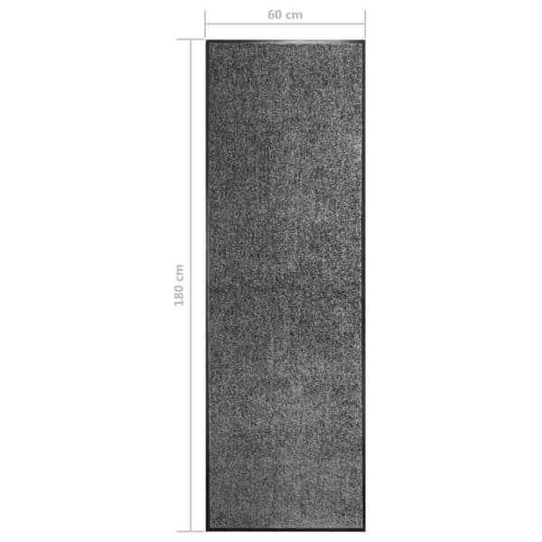 vidaXL vaskbar dørmåtte 60x180 cm antracitgrå - Dørmåtter
