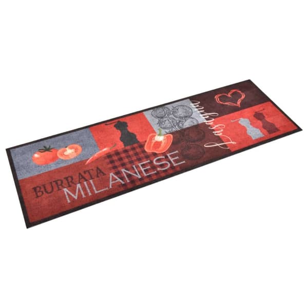 vidaXL køkkenmåtte 60x180 cm vaskbar tomattryk - Dørmåtter