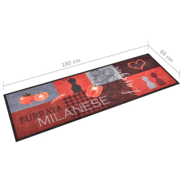 vidaXL køkkenmåtte 60x180 cm vaskbar tomattryk - Dørmåtter