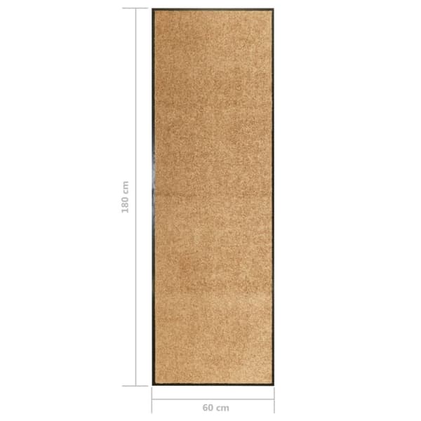 vidaXL vaskbar dørmåtte 60x180 cm cremefarvet - Dørmåtter