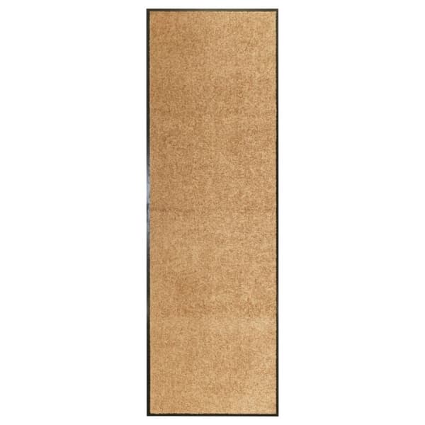 vidaXL vaskbar dørmåtte 60x180 cm cremefarvet - Dørmåtter