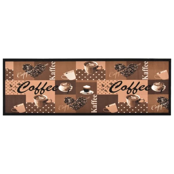 The Living Store Köksmatta maskintvättbar kaffe brun 45x150 cm - Dörrmattor