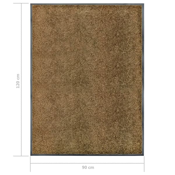 The Living Store Dörrmatta tvättbar brun 90x120 cm - Dörrmattor