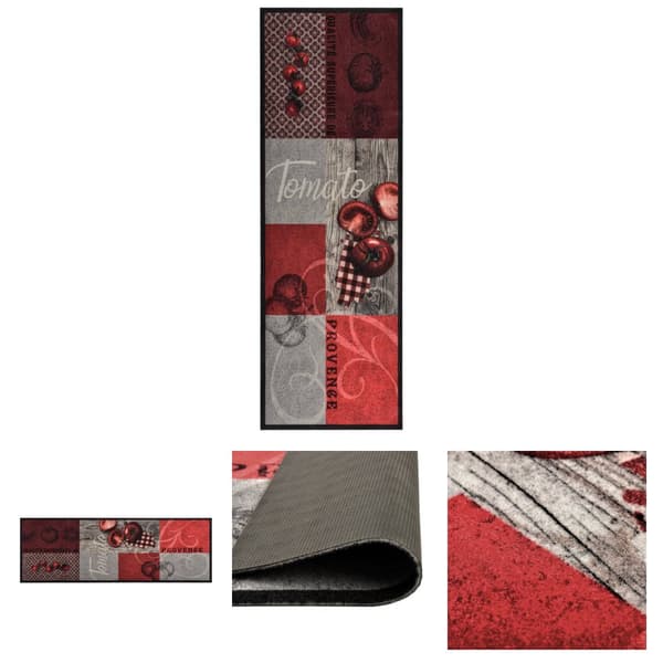 The Living Store Köksmatta maskintvättbar tomato 60x180 cm -  Dörrmattor