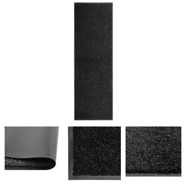 The Living Store vaskbar dørmåtte 60x180 cm sort - Dørmåtter