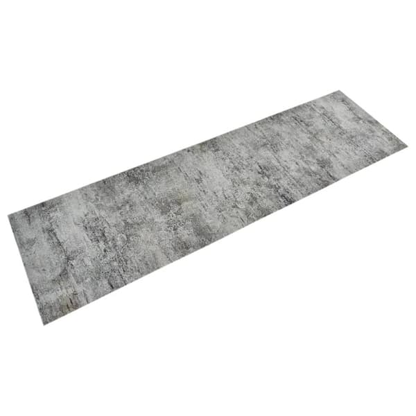 The Living Store køkkentæppe 45x150 cm betondesign vaskbart velour - Dørmåtter