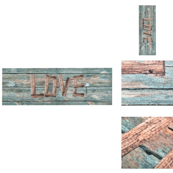 Dørmåtter - Living vaskbar køkkenmåtte 60x300 cm Love-tryk