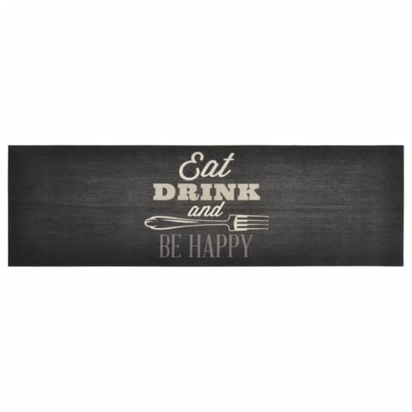 Dörrmattor - Living Köksmatta maskintvättbar kök svart 60x180 cm sammet