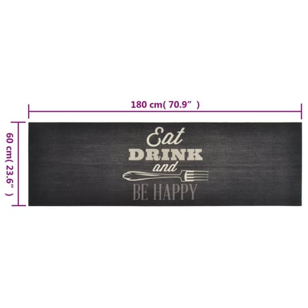 Dörrmattor - Living Köksmatta maskintvättbar kök svart 60x180 cm sammet