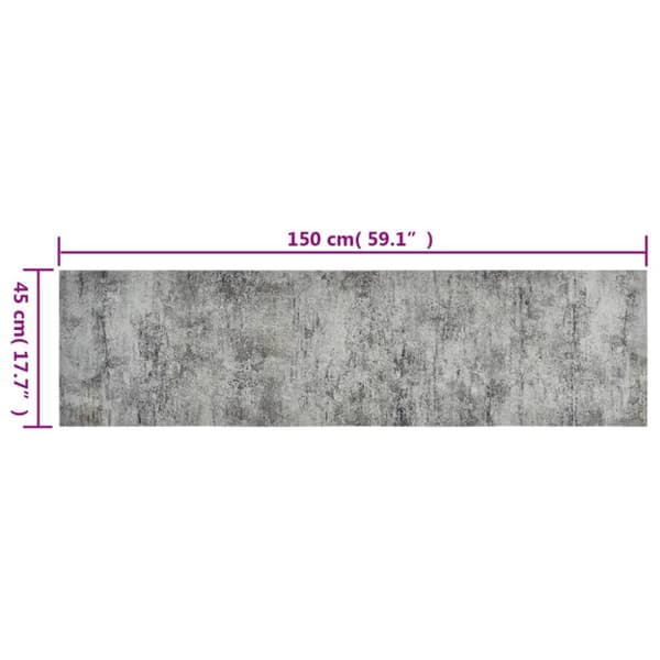 Dørmåtter - Living køkkentæppe 45x150 cm betondesign vaskbart velour