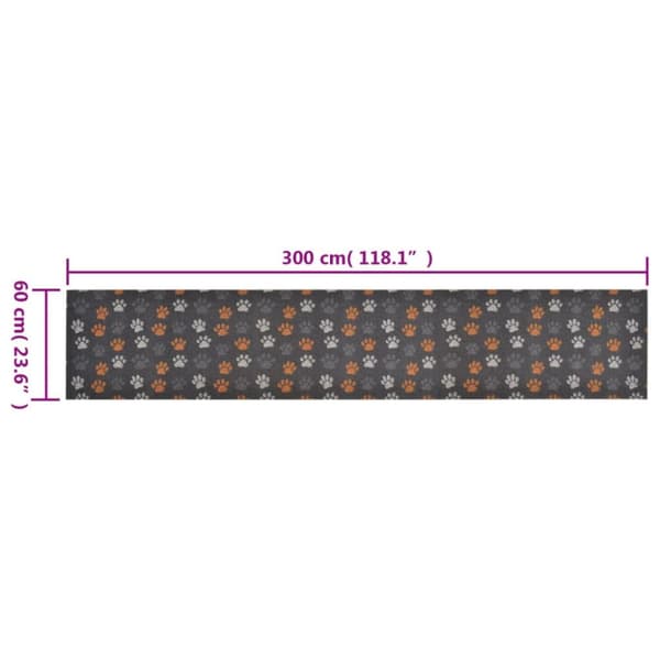 Köksmatta maskintvättbar tassar 60x300 cm sammet - Köksmatta - Köksmattor - Home & Living