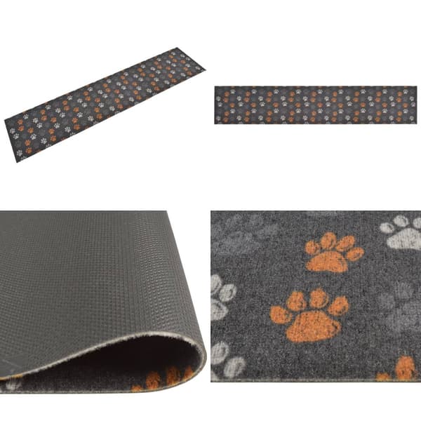 Köksmatta maskintvättbar tassar 60x300 cm sammet - Köksmatta - Köksmattor - Home & Living