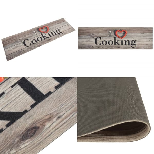 Keittiön pestävä lattiamatto Cooking harmaa 45x150 cm sametti - Keittiön Matto - Keittiön Matot - Home & Living
