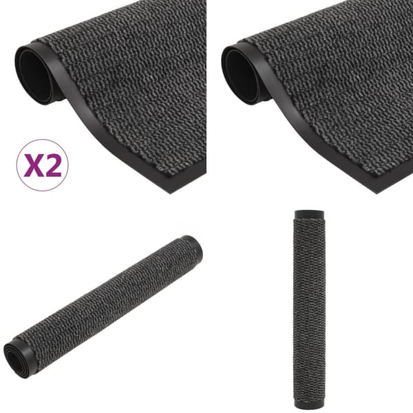 Kuramatot 2 kpl suorakulmainen nukkapinta 90x150 cm antrasiitti - Ovimatto - Ovimatot - Home & Living