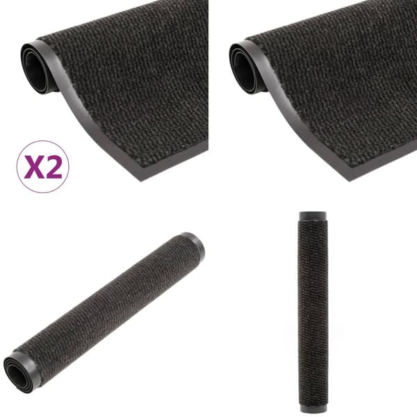 Dörrmattor 2 st rektangulär tuftad 80x120 cm svart - Dörrmatta - Dörrmattor - Home & Living