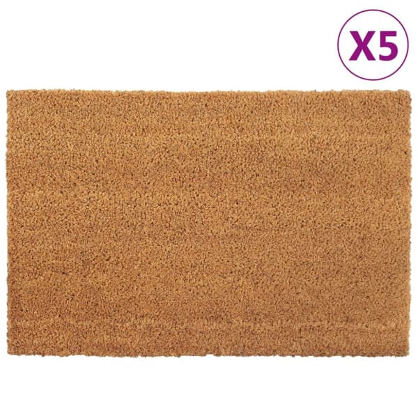 dørmåtter 5 stk. 40x60 cm tuftet coir naturfarvet