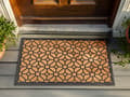 Miniatyrbillede 2 af 5: Dørmåtte Naturlig/Sort Kokosfiber med skridsikker PVC-bagside 45 x 75 cm Geometrisk motiv Moderne Stil