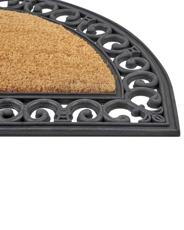 Dørmåtte Naturlig/Sort Kokosfiber med skridsikker PVC-bagside 45 x 75 cm Moderne Stil