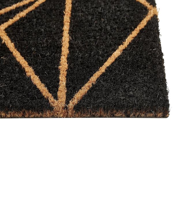 Dørmåtte Sort Kokosfiber med skridsikker PVC-bagside 40 x 60 cm Mønstre motiv Moderne Stil