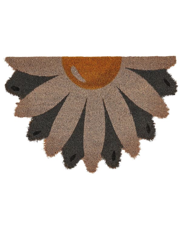 Dørmåtte Flerfarvet Kokosfiber med skridsikker PVC-bagside 40 x 60 cm Blomsterform Moderne Stil