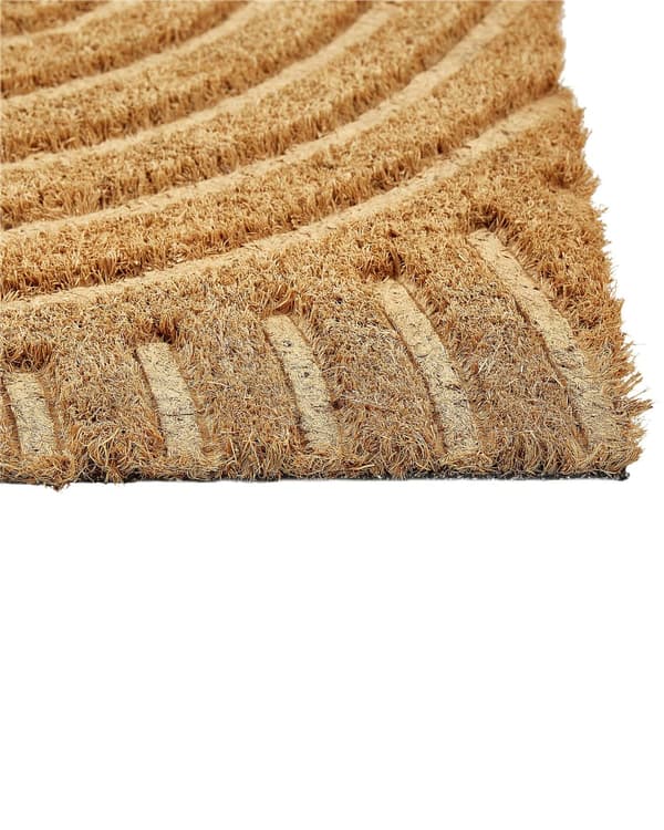 Dørmåtte Kokos Brun 40 x 60 cm Udendørs Måtte til Entre med Striber Mønster Skomåtte med Gummibagside Skridsikker Kokosmåtte