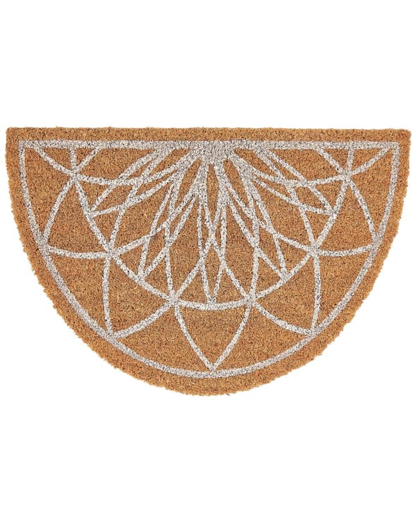 Dørmåtte Kokos Brun 40 x 60 cm Udendørs Måtte til Entre med Lotus Mønster Skomåtte med Gummibagside Skridsikker Kokosmåtte
