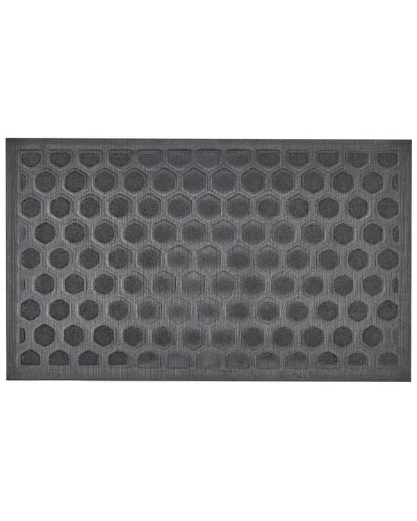 Kynnysmatto luonnonväri musta 45 x 75 cm polyesteri kumi liukumaton geometrisesti kuvioitu sisälle moderni