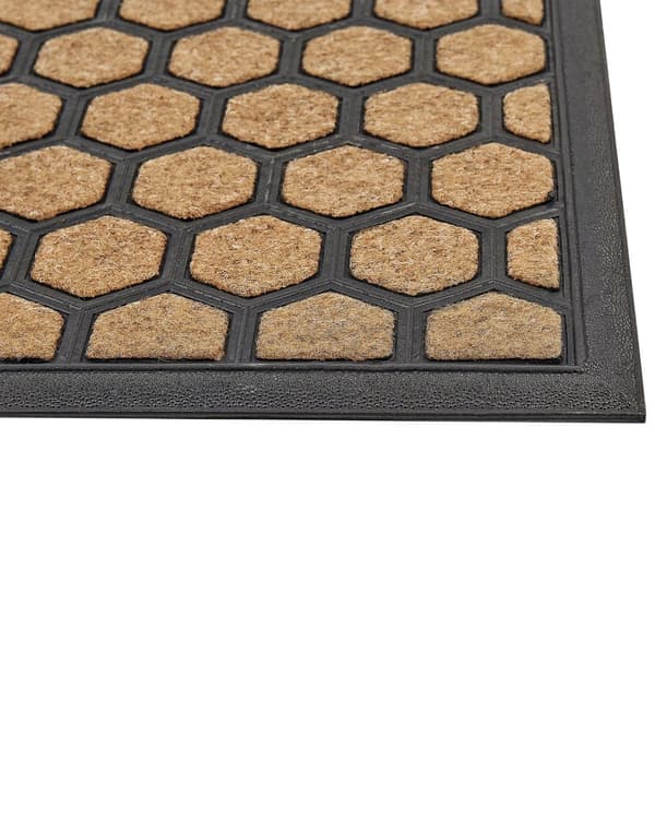 Kynnysmatto luonnonväri musta 45 x 75 cm polyesteri kumi liukumaton geometrisesti kuvioitu sisälle moderni