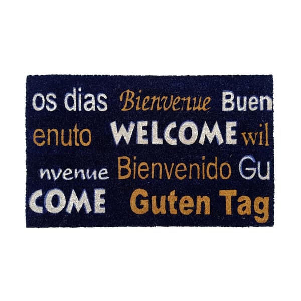 Kokosmåtte 'Velkommen / Bienvenue / Bienvenido / Guten Tag' - 40x60 cm